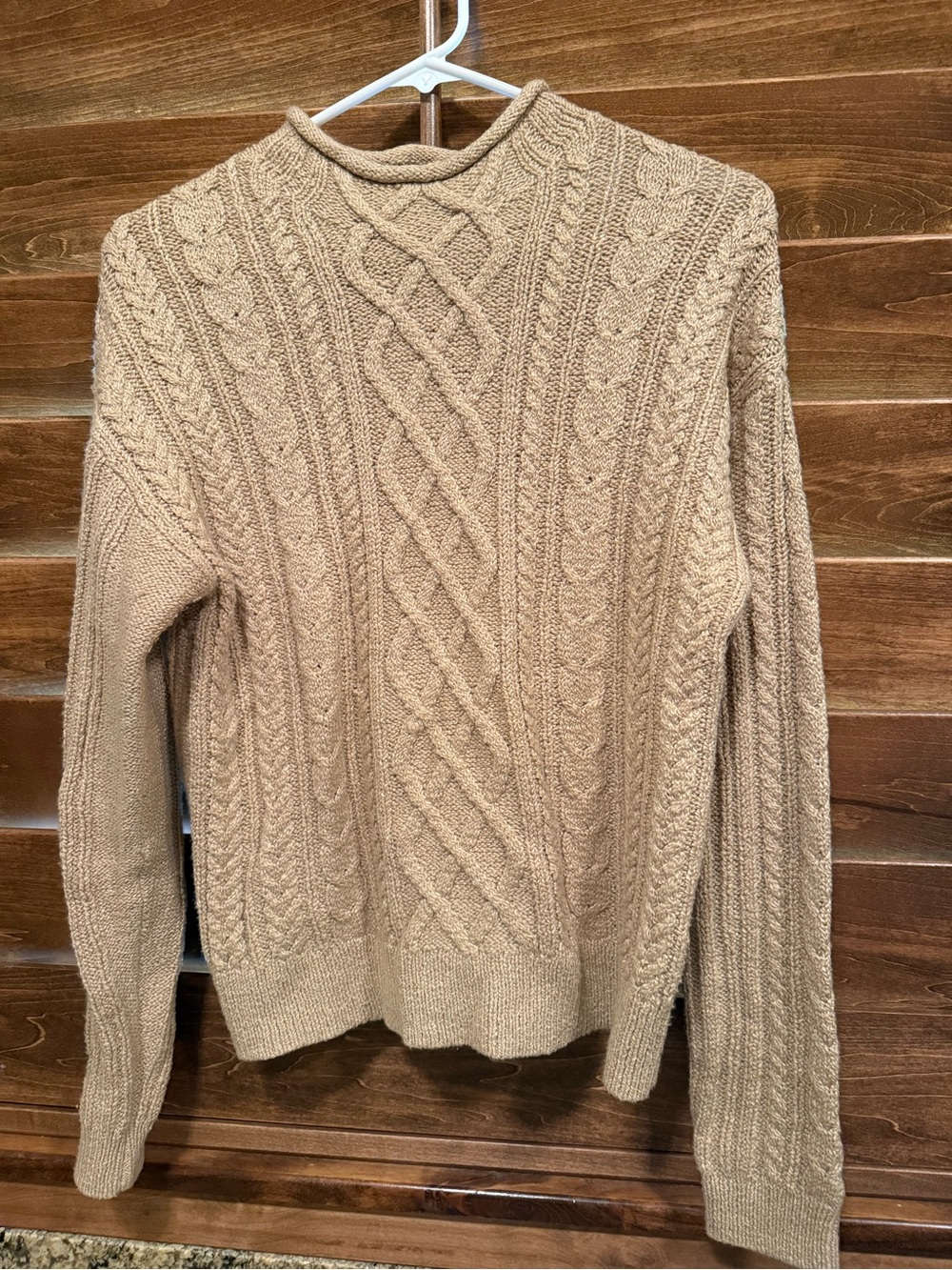 J. Crew Womens Cable Knit Crewneck Sweater - Beige/Tan